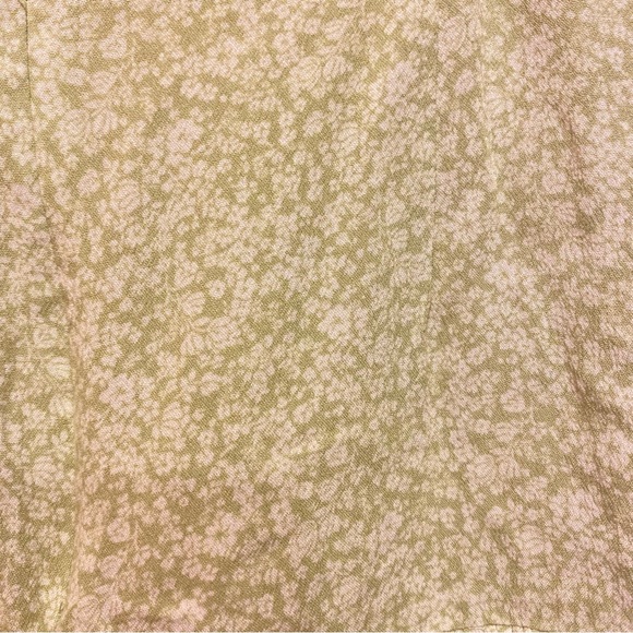 Green and White Floral Ruffle Wrap Skirt - Picture 2 of 4